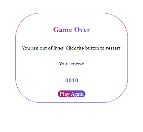 Game over page